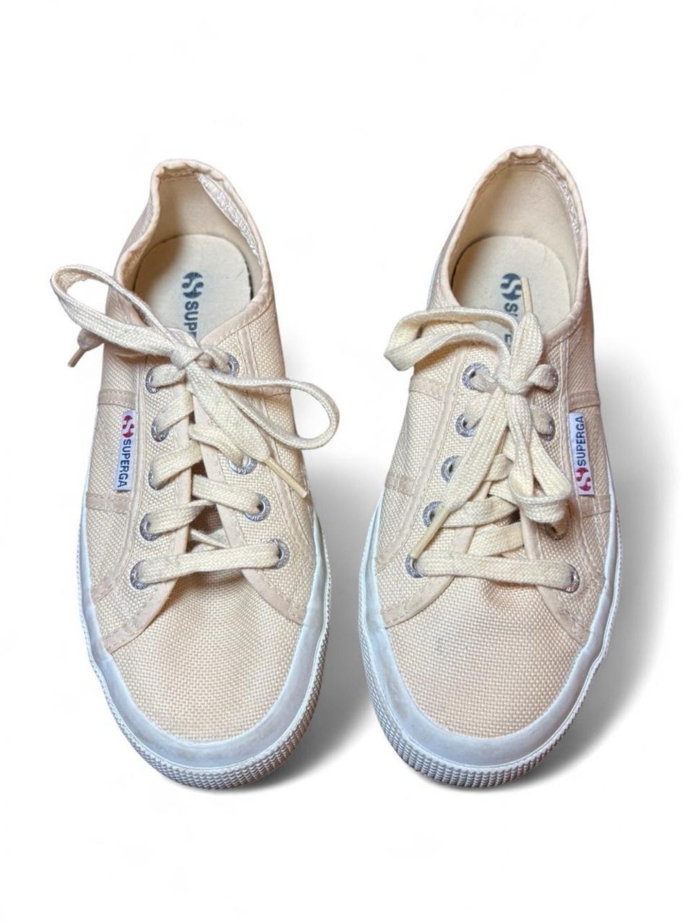 Superga Canvas Low-Top Sneakers in Cream